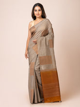 KAVVYA Soft & lighweight GREY color handloom weaving silk saree